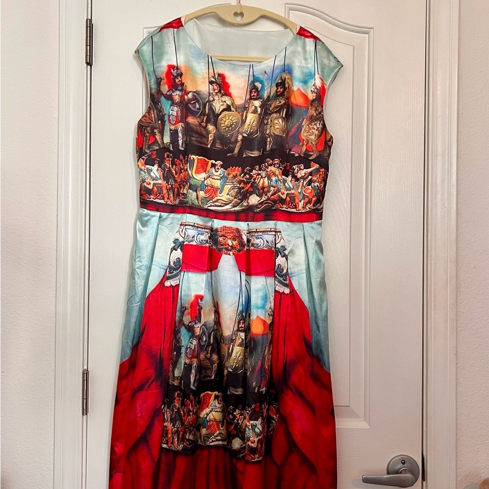 Roman Empire Military Print Dress